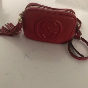 Gucci Red Camera Bag-SOHO Leather Disco Bag